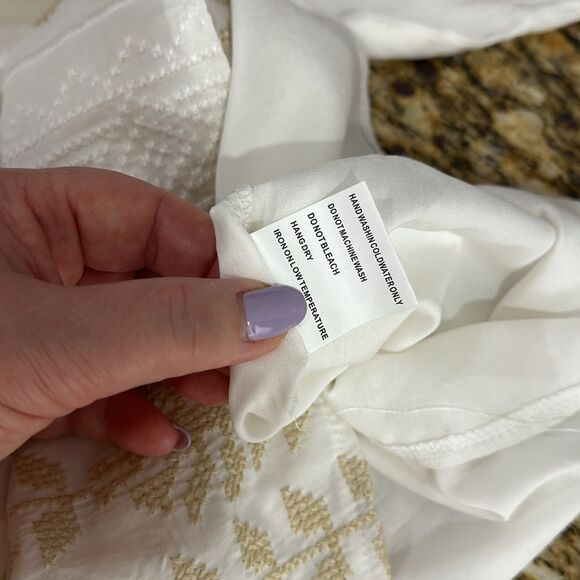 Solitaire Boho Embroidered Long Sleeve Tunic Top In White Size L - Picture 5 of 8